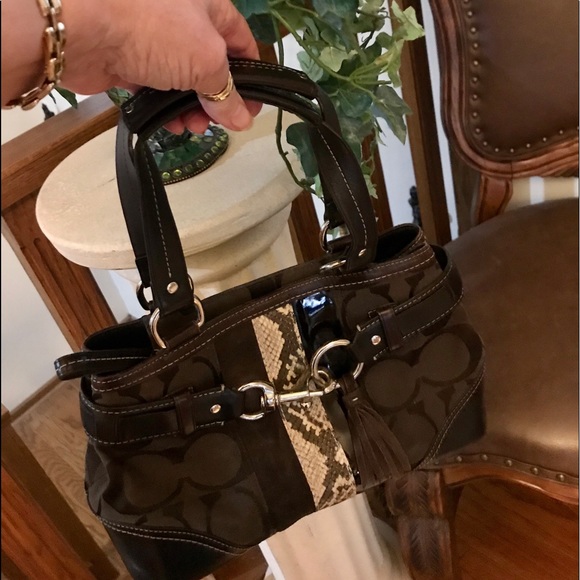 Coach Handbags - Sold Coach Purse snake trim
